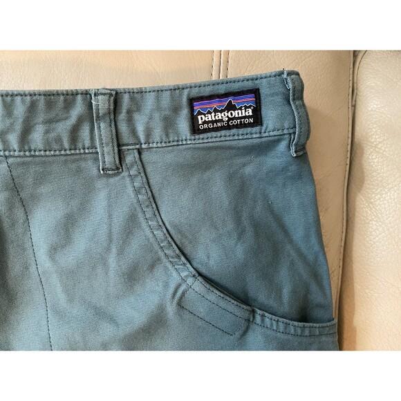 Patagonia Women’s Shorts Size 12 Organic Cotton Green Tate Utility - Picture 2 of 11
